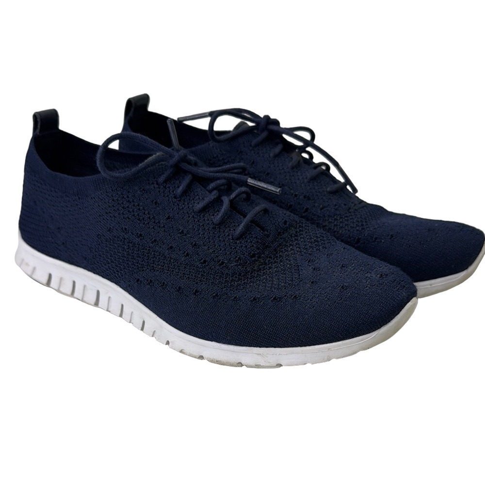 Cole Haan Blue and White Sneakers with Knit Upper